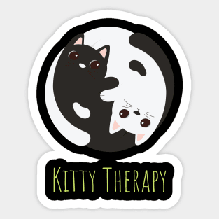 Kitty Therapy My Cat Is My Therapist Zen Yin Yang Cats Sticker